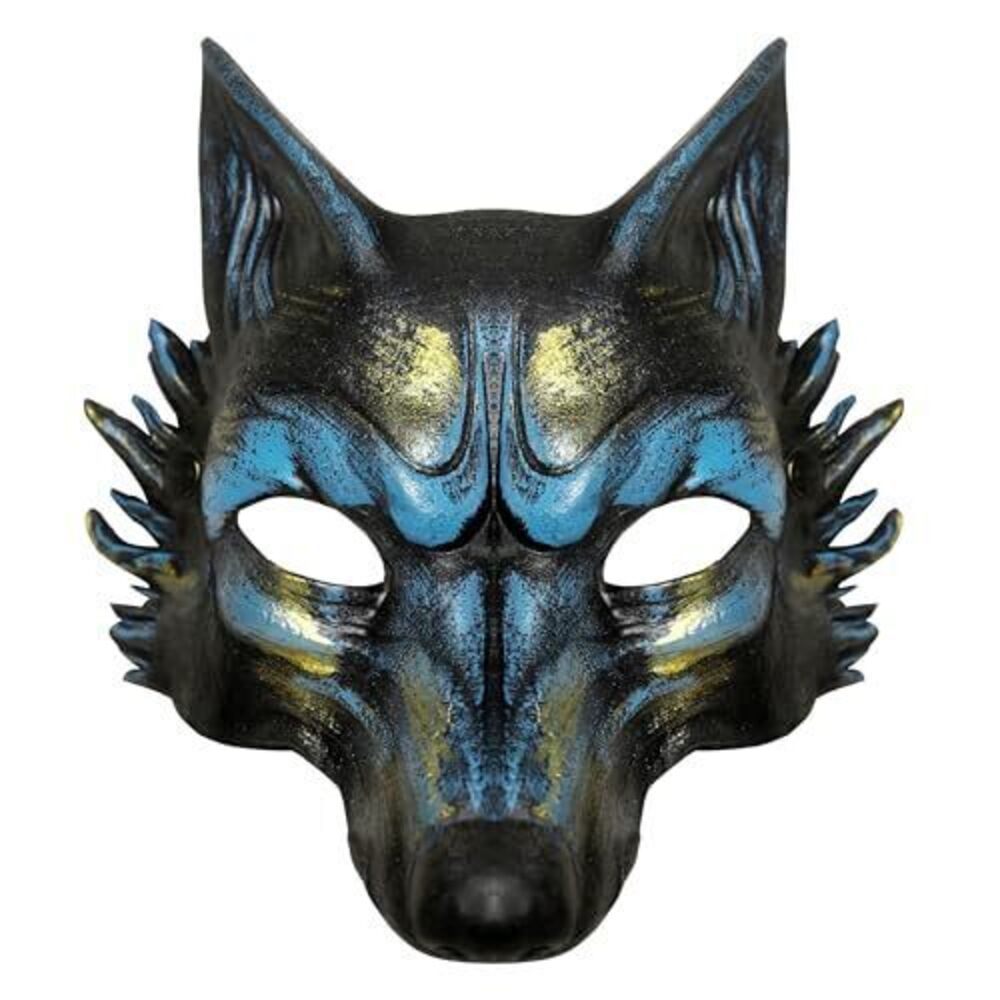 8523 Halloween Wolf Mask, Masquerade Accessory Werewolf, Half Face Costume
